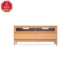 ふるさと納税 旭川家具 MUKU工房オリジナル ムク TVボード 120 チェリー 【 国産 無垢 インテリア 木製 収納 ナチュラル テレビボード テレビ台 .. 北海道旭川市