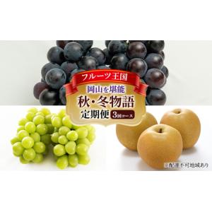 ふるさと納税 ぶどう 梨 定期便 2026年 先行予約 フルーツ王国 岡山を堪能 定期便 3回コース 葡萄 ぶどう 梨 なし 岡山県産 国産 果物 セット ギ.. 岡山県玉野市