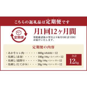 ふるさと納税 【定期便12か月】 あか牛 ヒレ...の詳細画像1