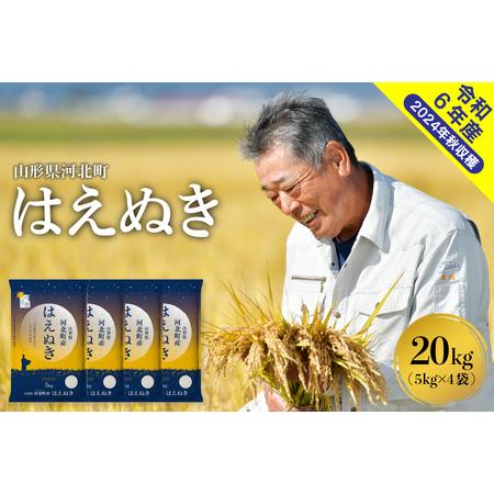 ふるさと納税 【令和6年産米】2025年4月下旬発送 はえぬき20kg（5kg×4袋） 山形県産【米...