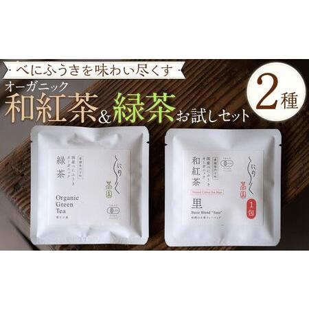 ふるさと納税 べにふうきを気軽に試せる　オーガニック和紅茶＆緑茶お試しセット（2種 2個） 愛媛県内...