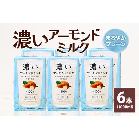 ふるさと納税 濃いアーモンドミルク　まろやかプレーン1000ml×6本入り 47-BB 茨城県小美玉...