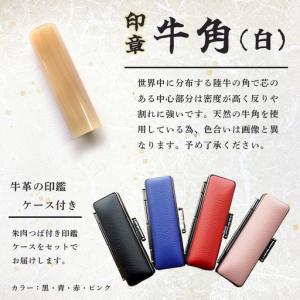 ふるさと納税 手掘り印鑑 牛角 純白 実印・銀...の詳細画像1
