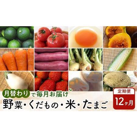 ふるさと納税 【12ヶ月定期便】野菜/くだもの/米/たまご（月替わりで毎月お届け） 徳島県徳島市