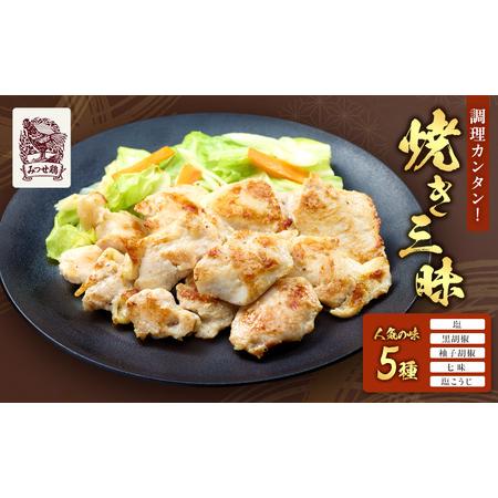 ふるさと納税 鶏肉 新みつせ鶏焼き三昧 5種 セット 塩焼 黒胡椒 柚子胡椒 七味 塩こうじ みつせ...
