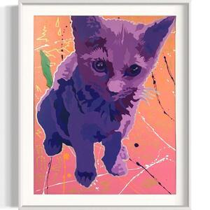 ふるさと納税 アクリル絵画 オーダー作品 F15(652mm×530mm)サイズ【絵画：動物ペット / 額：ホワイト】 静岡県御前崎市