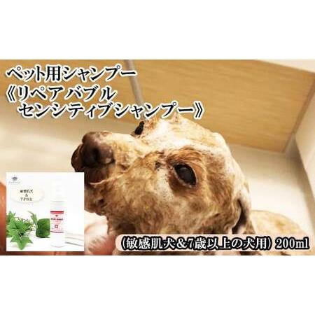 ふるさと納税  ペット用シャンプー《リペアバブルセンシティブシャンプー》200ml (敏感肌犬＆7歳...