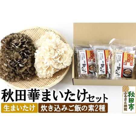 ふるさと納税 秋田華まいたけ 生まいたけと加工セット 黒まいたけ 約500g 白まいたけ 約500g...