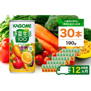 ふるさと納税 【定期便12ヵ月】カゴメ　野菜生活100　オリジナル　190g缶×30本 1ケース 毎月届く 12ヵ月 12回コース【 栃木県 那須塩原.. 栃木県那須塩原市