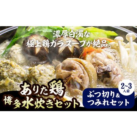 ふるさと納税 水炊き 鶏肉 鍋 鶏 博多水炊きセット 2-3人前 ぶつ切り&amp;つみれセット 《30日以...