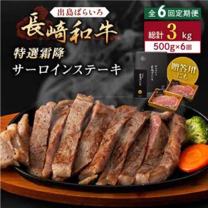 ふるさと納税 【全6回定期便】長崎和牛 出島ばらいろ サーロイン ステーキ約500g（約250g×2枚）[QBN020] 長崎県佐々町