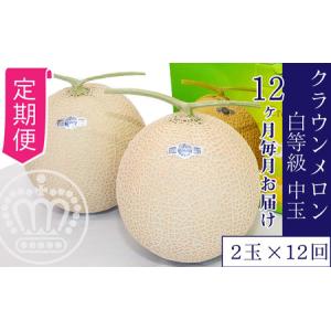 ふるさと納税 【12ヶ月定期便】クラウンメロン並【白等級】1.3kgぜんご　2玉入り 静岡県浜松市