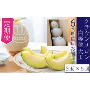 ふるさと納税 【6ヶ月定期便】クラウンメロン【並（白等級）】大玉（1.4kg前後）3玉入り 静岡県浜松市