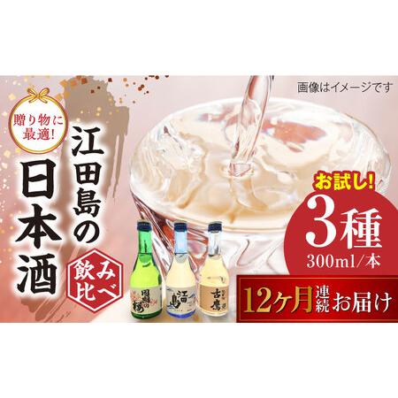 ふるさと納税 【全12回定期便】江田島銘醸おすすめ日本酒 お試し飲み比べセット 300mL×3種 飲...