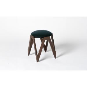 ふるさと納税 CO・DA・MA Low Stool＜ウォールナット＞（NC-044 グリーン） 北海道東川町