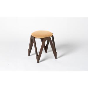 ふるさと納税 CO・DA・MA Low Stool＜ウォールナット＞（NC-109 イエロー） 北海道東川町