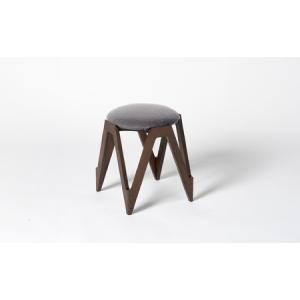 ふるさと納税 CO・DA・MA Low Stool＜ウォールナット＞（NC-126 グレー） 北海道東川町
