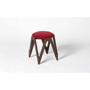 ふるさと納税 CO・DA・MA Low Stool＜ウォールナット＞（NC-158 レッド） 北海道東川町