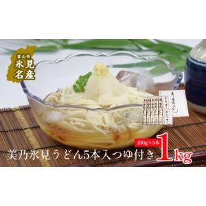 ふるさと納税 美乃氷見うどん5本入つゆ付き（200g×5本） 富山県 氷見市 うどん 乾麺 つゆ セット 富山県氷見市