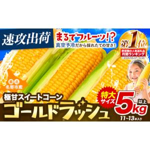 ふるさと納税 【特大】 とうもろこし 極甘 スイートコーン 「 ゴールドラッシュ 」 5kg 以上 12〜13本 特大 サイズ《 7月 下旬- 9月 中旬頃出荷.. 北海道名寄市｜furunavi