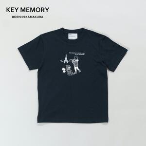 ふるさと納税 《0》【KEYMEMORY 鎌倉】トラベルイラストTシャツ NAVY 神奈川県鎌倉市