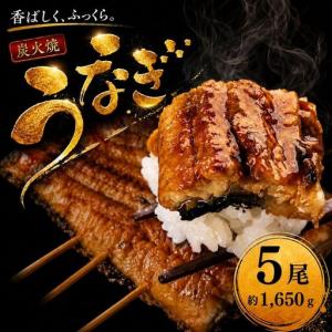 ふるさと納税 うなぎ蒲焼 特大 無頭 5尾 計約1.65kg タレ付き | うなぎ蒲焼 福岡県須恵町