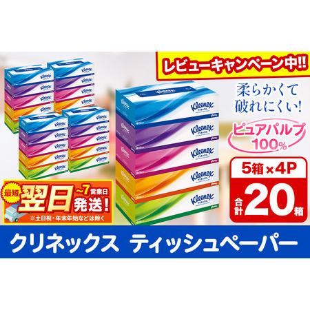 ふるさと納税 ティッシュ クリネックス ティシュー 20箱 5箱×4パック レビューキャンペーン中 ...