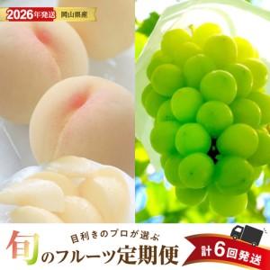 ふるさと納税 【2026年発送分 先行受付スタート！】【定期便】岡山県産　桃 約4kg・シャインマスカット 約5kg 計6回発送【桃 シャインマスカット.. 岡山県備前市