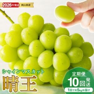 ふるさと納税 【定期便】岡山県産 シャインマスカット 晴王 秀品 大房 約5kg 5〜9房目安 ×10回発送（7月以降発送）【シャインマスカット 晴.. 岡山県備前市