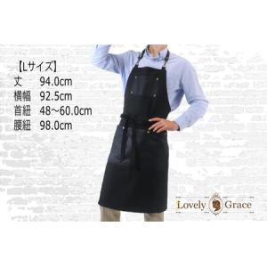 ふるさと納税 エプロン 黒生地 革風ポケットエプロン メンズ ギフト 衣類 キッチン ラブリーグレイス 福岡県小郡市