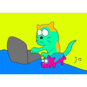 ふるさと納税 絵画『ねことねずみ』小サイズ 岐...の詳細画像1