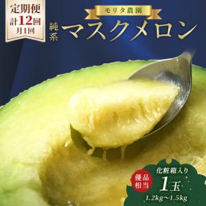 ふるさと納税 【定期便12ヶ月】純系マスクメロン１玉【通年栽培】：2027年発送分 千葉県富津市