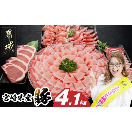 ふるさと納税 宮崎県産豚わくわく4.1kgセット(真空)_AC-8403-s_(都城市) 宮崎県産豚...