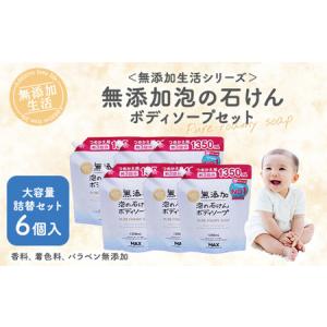 ふるさと納税 無添加　泡の石けんボディソープ　詰替セット　6個入　＜無添加生活シリーズ＞｜無香料 無着色 パラベンフリー 奈良県橿原市