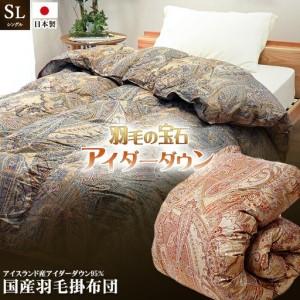 ふるさと納税 羽毛布団 シングル 1枚 (ブルー) アイダーダックダウン 羽毛布団 徳島県吉野川市