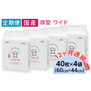 ふるさと納税 276622 厚型 ワイド ペットシーツ 40枚 × 4袋 国産 ペットシート 定期便 12ヶ月 連続お届け 436 茨城県茨城町
