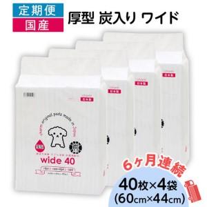 ふるさと納税 214701 厚型 炭入り ワイド ペットシーツ 40枚 × 4袋 国産 ペットシート 吸収力抜群 ダブル消臭 抗菌剤配合 定期便 6ヶ月 連.. 茨城県茨城町