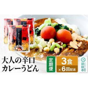 ふるさと納税 《定期便6回》みのや 大人の辛口カレーうどん 3食セット 群馬県沼田市