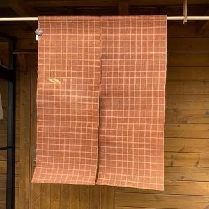 ふるさと納税 麻柿渋染のれん(格子) のれん ...の詳細画像1