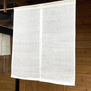 ふるさと納税 透かし織り麻のれん（生成）87cm×100cm のれん 蚊帳 麻 蚊帳生地 岡井麻布 50-007 奈良県奈良市