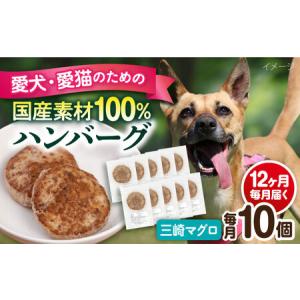 ふるさと納税 【全12回定期便】ペットフード 三崎マグロ 100%ハンバーグ 10個セット ペット 犬 猫 手作り 国産 てづくり こだわり まぐろ ド.. 神奈川県横須賀市
