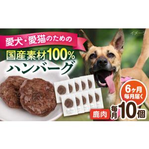 ふるさと納税 【全6回定期便】ペットフード 鹿肉 100%ハンバーグ 10個セット ペット 犬 猫 手作り 国産 てづくり こだわり ドッグフード ド.. 神奈川県横須賀市