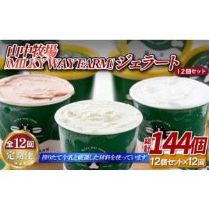 ふるさと納税 《定期便》山中牧場「MILKY WAY FARM」ジェラート(１２個)【１２回お届け】 長崎県佐世保市