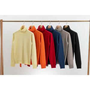 ふるさと納税 カシミヤ タートル ニット度詰 カシミヤ(キャロット )男性用サイズ:S(40)≪白田のカシミヤ≫ 宮城県加美町