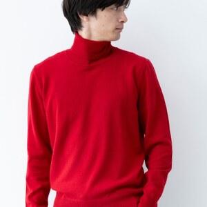 ふるさと納税 カシミヤ タートル ニット度詰 カシミヤ(レッド )男性用サイズ:M(42)≪白田のカシミヤ≫ 宮城県加美町