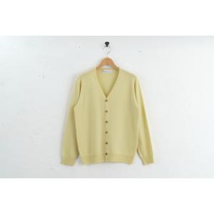 ふるさと納税 カシミヤ カーディガン度詰 カシミヤ（L.イエロー )男性用サイズ:M(42)≪白田のカシミヤ≫ 宮城県加美町