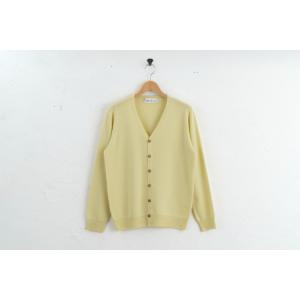 ふるさと納税 カシミヤ カーディガン度詰 カシミヤ（L.イエロー )男性用サイズ:L(44 )≪白田のカシミヤ≫ 宮城県加美町