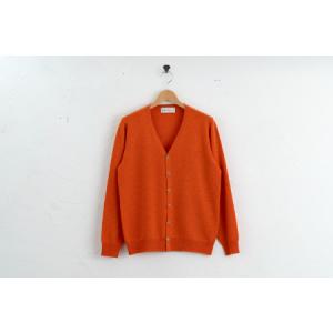 ふるさと納税 カシミヤ カーディガン度詰 カシミヤ（キャロット )男性用サイズ:L(44)≪白田のカシミヤ≫ 宮城県加美町