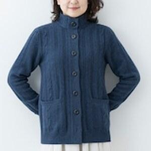 ふるさと納税 カシミヤ ジャケット カーディガン 女性用サイズ:M(38)カシミヤ(ブルー) ≪白田のカシミヤ≫ 宮城県加美町