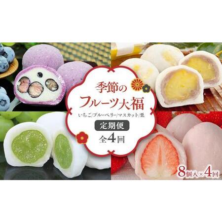 ふるさと納税 【全4回定期便/土日お届け】フルーツ大福(いちご ブルーベリー マスカット 栗) 大福...